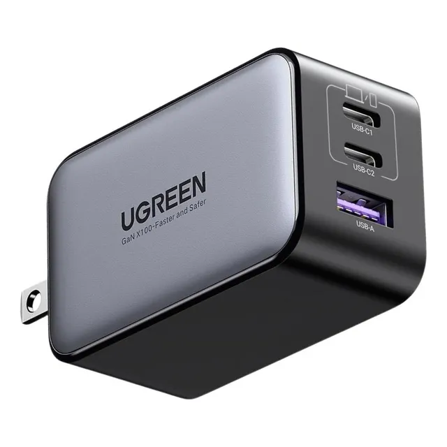 Cargador Ugreen 65w Nexode 3 Puertos Plegable Para Macbook