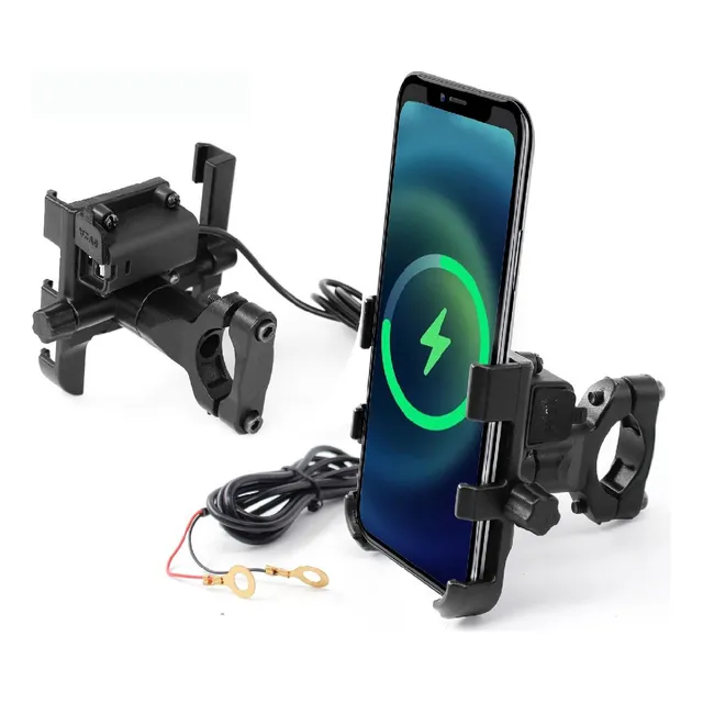 Aluminio Porta Celular Soporte Moto Telefono, Puede Recargar
