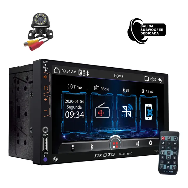 Autoestéreo Mirror link Auto Smart Connect Pantalla Táctil 7 Bluetooth Con Camara Steelpro