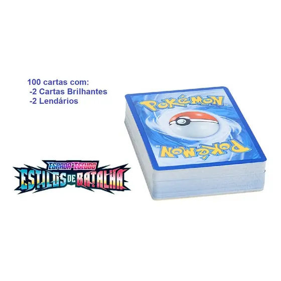 Lote de 100 cartas Pokémon Espada y Escudo: 2 brillantes y 2 raras | Cuotas sin interés