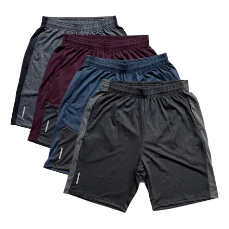 Kit 4 Bermuda Masculina Short Academia Tactel Com Elastano