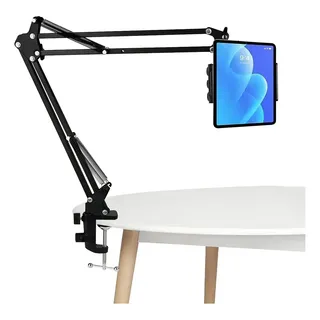 Soporte Brazo Ajustable Para Tablet De 4.7 A 13 , Con Pinza Para Escritorio Negro