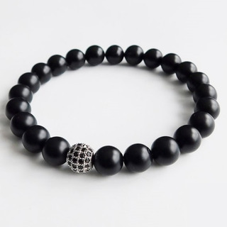 Pulsera Para Hombre De Piedra Onix Conector Circonia Black Pulsera Para Hombre De Piedra Onix Conector Circonia Black