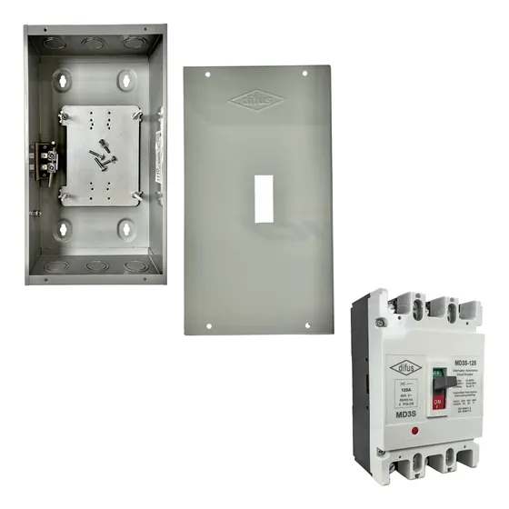 Gabinete + Interruptor De Caja Moldeada 3 Polos(125a - 250a)