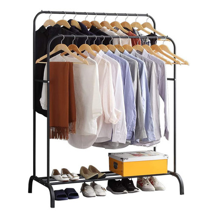 Perchero Organizador Colgante De Ropa Doble Barra Tendedero Metálico Colgador Ropa Vidita Color Negro Perchero Organizador Colgante De Ropa Doble Barra Tendedero Metálico Colgador Ropa Vidita Color Negro