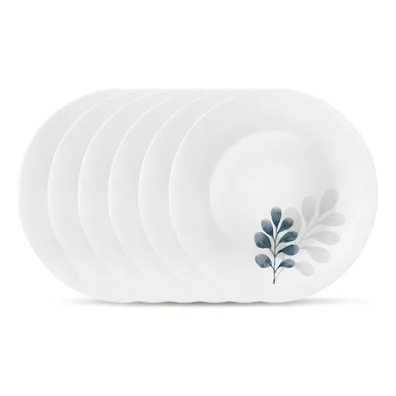 Bormioli Rocco White Moon Botanica Blue, Juego De 6, Platos.