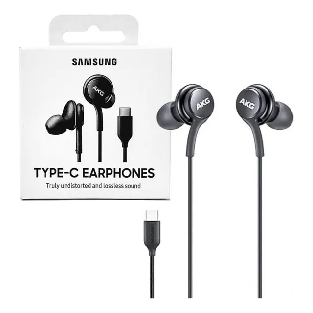 Manos Libres Samsung Akg Usb Tipo C Originales Color Negro