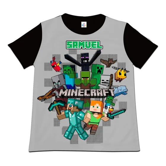 Franela Camisa Niño Niña Minecraft En Poliester