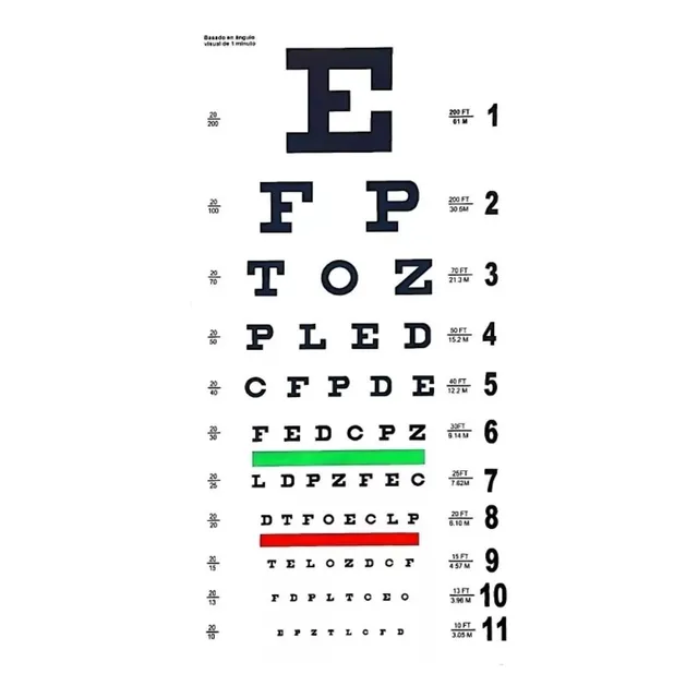 Optotipo Tabla De Snellen Para Óptica Optometría