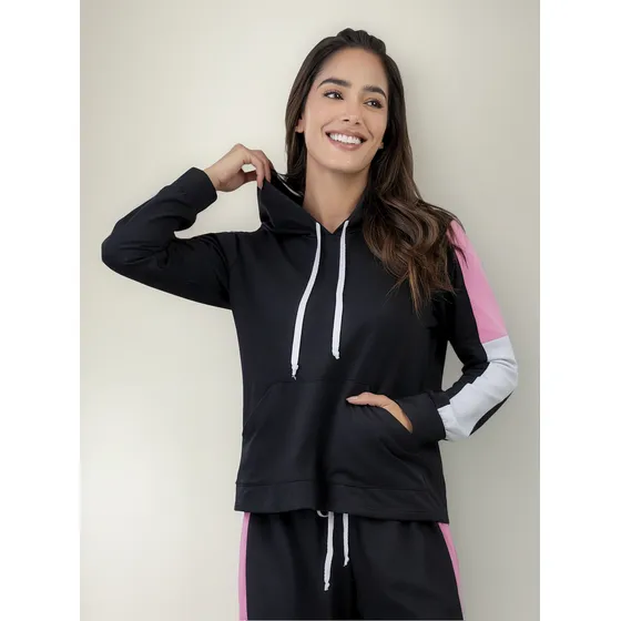 Buzo Mujer Negro Fi 5564