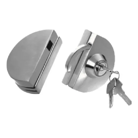 Chapa De Gancho Con Contra Para Cristal Satin Bruken Brk 570 Color Plateado