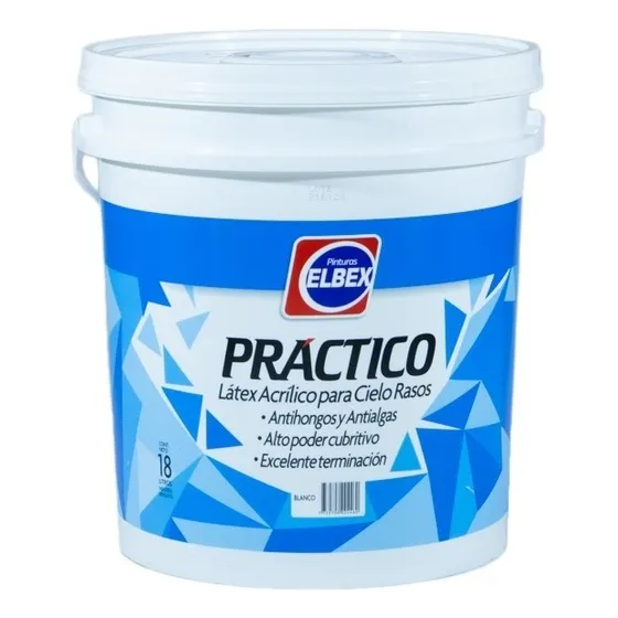 Cielorraso Práctico Elbex X 3,60 Lts Acabado Mate Color Blanco