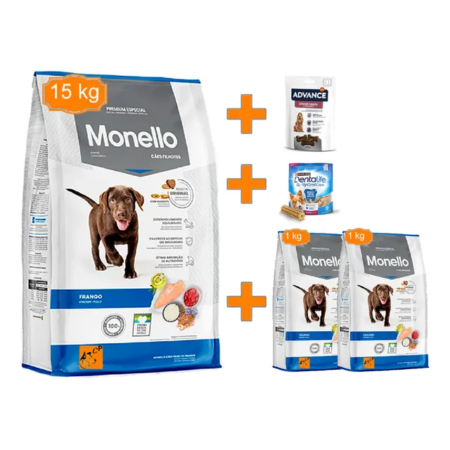Ración Monello Premium Cachorros 15kg + 2kg + Snacks