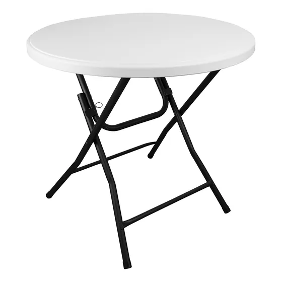 Mesa Plegable Redonda 80 Cm Resistente 74 Cm De Alto