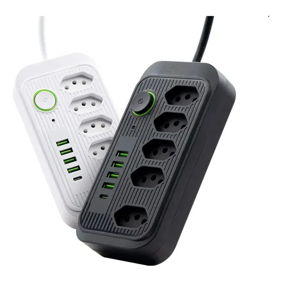 Filtro De Linha Extensão Régua 5 Tomadas Usb Bivolt Fio Long