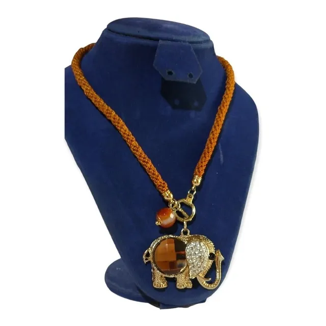 Collar Cordón Elefante Pedrería Bisutería Fina