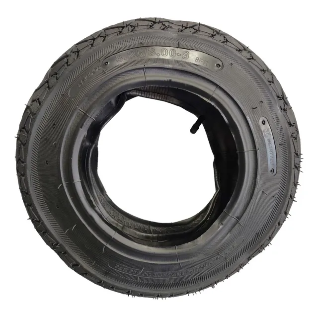 Pneu Para Carrinho Carga 3.25/3.00-8 Com Camara De Ar Aro 8