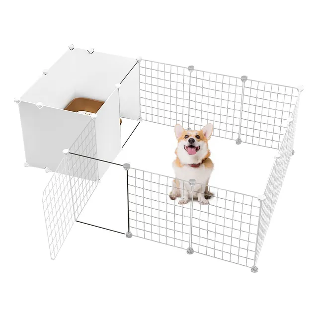 Plegable De Metal Corralito Para Mascotas Con Inodoro Y Puer