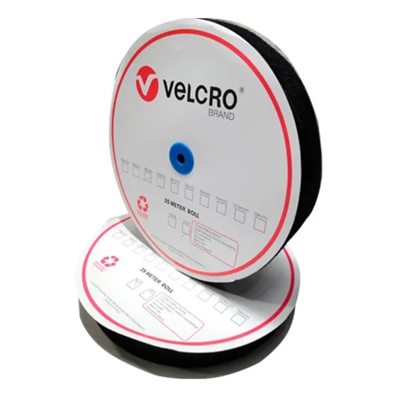 Velcro® Negro Rollo De 25 Metros, 1 Pulgada Ancho Negro