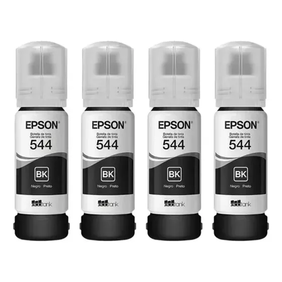 4x Tinta Original Epson T544120 T544 L3150 L3110 Preta