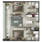 2 dormitorios  |  2 baños