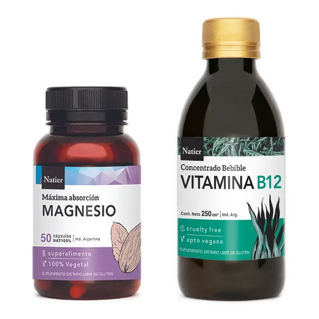 Cápsulas Magnesio X 50 Y Vitamina B12 Bebible X 250cc S/tacc