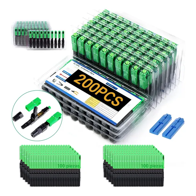 Conector Rápido De Fibra Óptica Sc Apc Para Ftth 200 Piezas