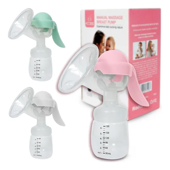 Extractor De Leche Manual Kiddos Con Recipiente De Almacenamiento, Cómodo, Portatil, Sacaleche Y Alimentación Bebe Color Rosa