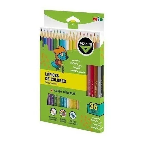 Lapices De Colores Pizzini Triangular X 36 Colores