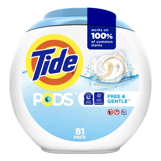 Sabonete Em Pó Em Cápsulas Tide Pods Free & Gentle 81 Unidad