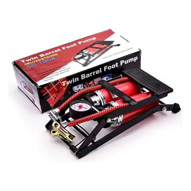 Bomba Aire Para Bicicleta Plegable 100 Psi Pedal Doble Pisto