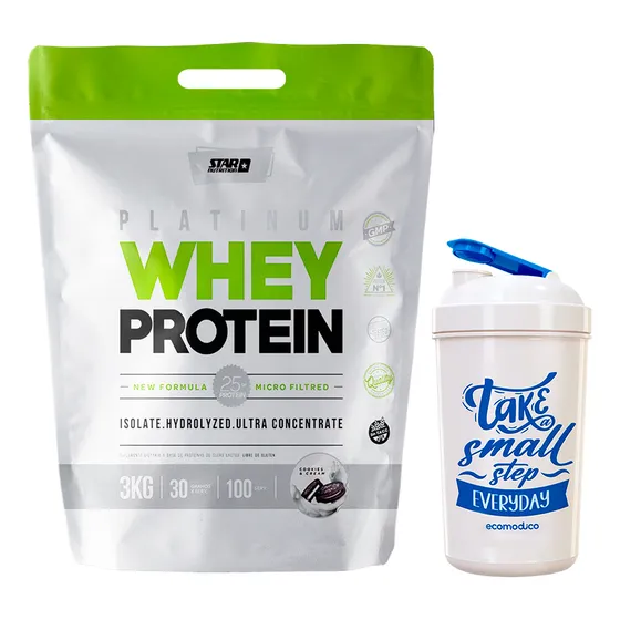 Whey Protein 3 Kg + Vaso Star Nutrition Masa Muscular