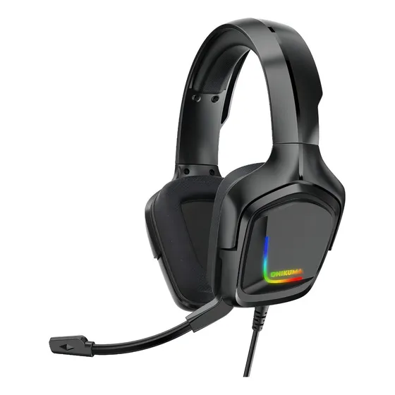 Auriculares gamer Onikuma K20 negro con luz LED