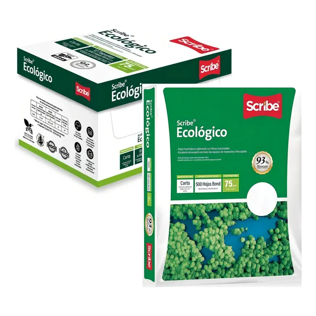 Caja Scribe Verde 5000 Hojas Tamaño Carta