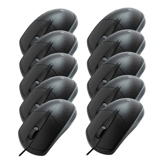 Mouse Usb Preto Com Fio Ms-31bk C3tech Kit Com 10 Atacado