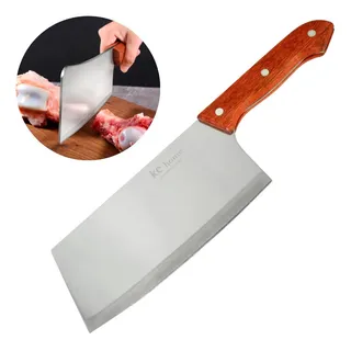 Cutelo Machadinha Aço Inox 7 Polegadas Açougueiro Madeira Cor Cinza Cutelo Machadinha Aço Inox 7 Polegadas Açougueiro Madeira Cor Cinza