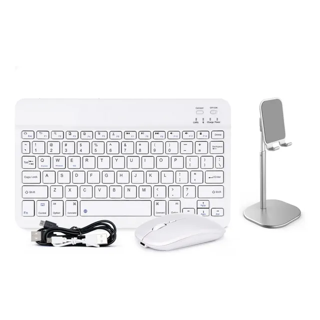 Juego De Teclado En Español Y Mouse Con Bluetooth + Soporte