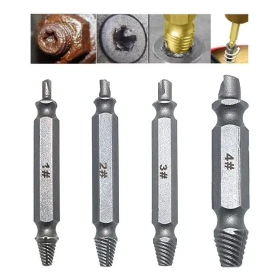 Extractor De Tornillos Clicshop Con 4 Piezas De Acero De Alta Resistencia