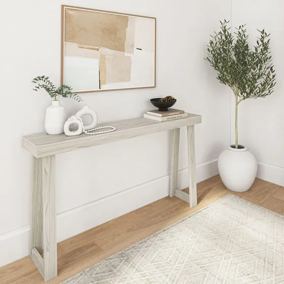 Plank+beam Mesa Consola Moderna De Madera Maciza, 56 Pulgada