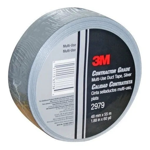 Teipe Plomo 3m 55mts Cinta Para Ducto Gris Construccion