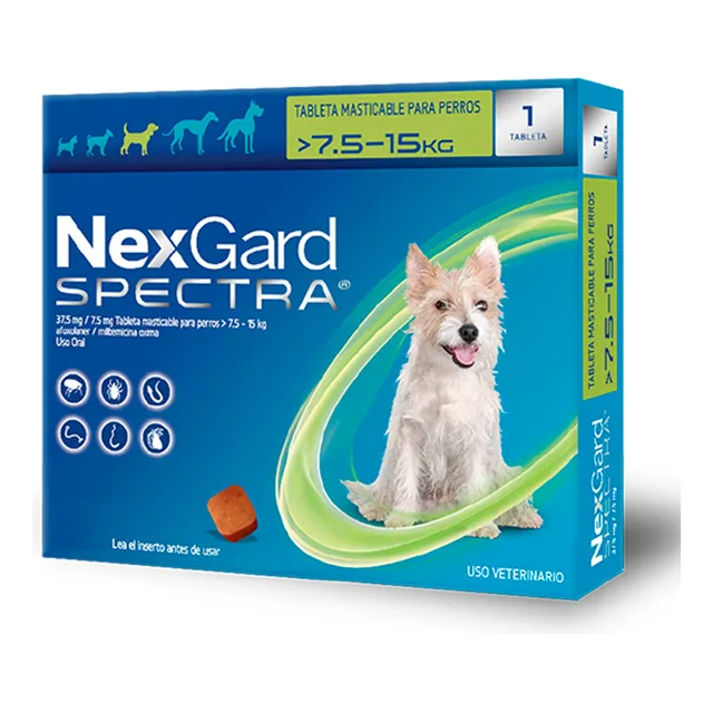 Nexgard Spectra 7,5 - 15 Kg Externos E Internos