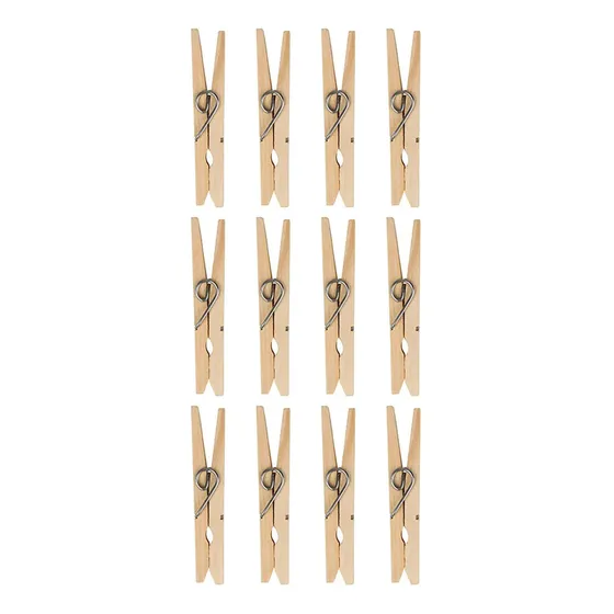 Palillos Pinzas Madera Mor 12 Piezas Ropa Cuerdas Tender