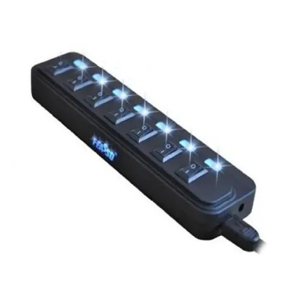 Hub Usb C/ 7portas Chaveada Com Led Mod:fahub-06 Feasso 