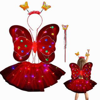 Disfraz Tutú Led Para Niña Cosplay De Halloween + Accesorios Disfraz Tutú Led Para Niña Cosplay De Halloween + Accesorios