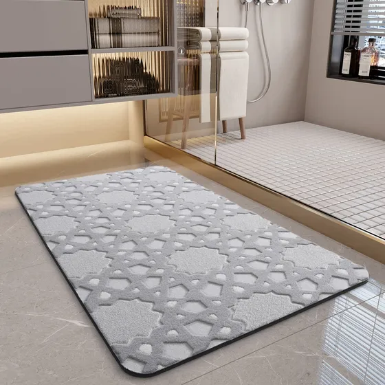 Tchdio Tapete Baño Absorbente Relieve 3d Lavable Maquina 17