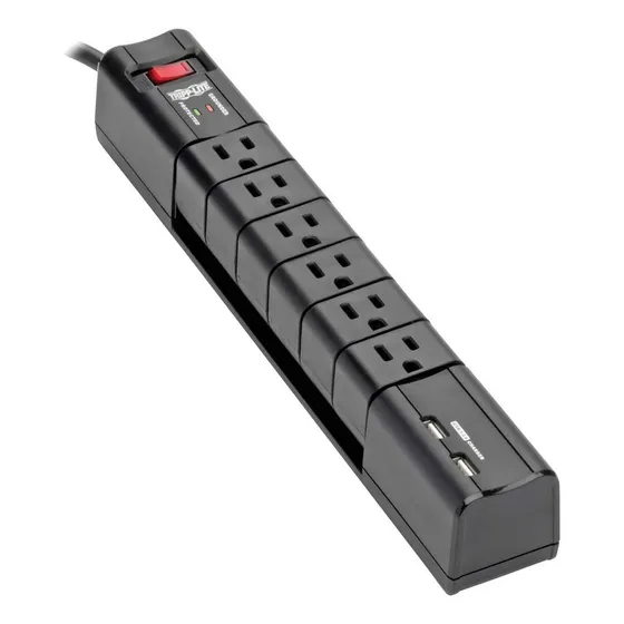 Tripp Lite (tlp602) O Múltiple De 6 Salidas, Con Cable De . Color Negro