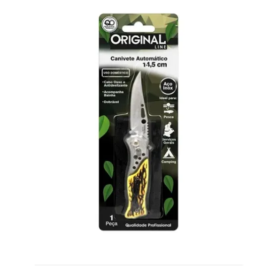 Canivete Automático 14,5 Cm! 0048 Cor Prata