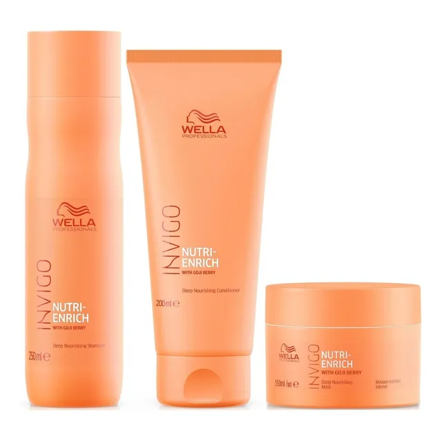 Shampoo 250ml + Conditioner + Masc Wella Invigo Nutri Enrich