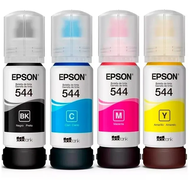 Kit Tintas Epson T544 Negro Color Para L1110 L3110 L5190