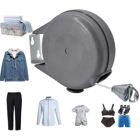 Tendedero Retractil Ropa Colgador Logia Acero Inoxidable|